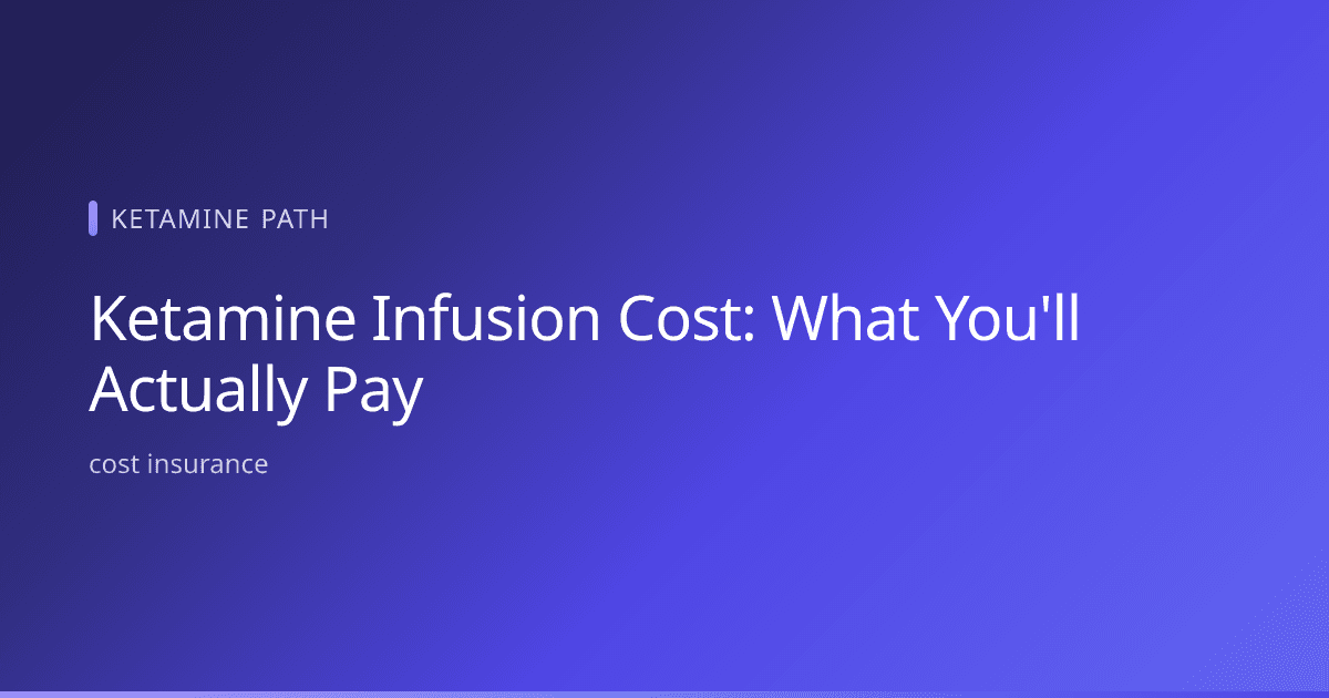 Illustration of ketamine infusion cost factors including IV drip, clinic monitoring, and insurance paperwork for patients