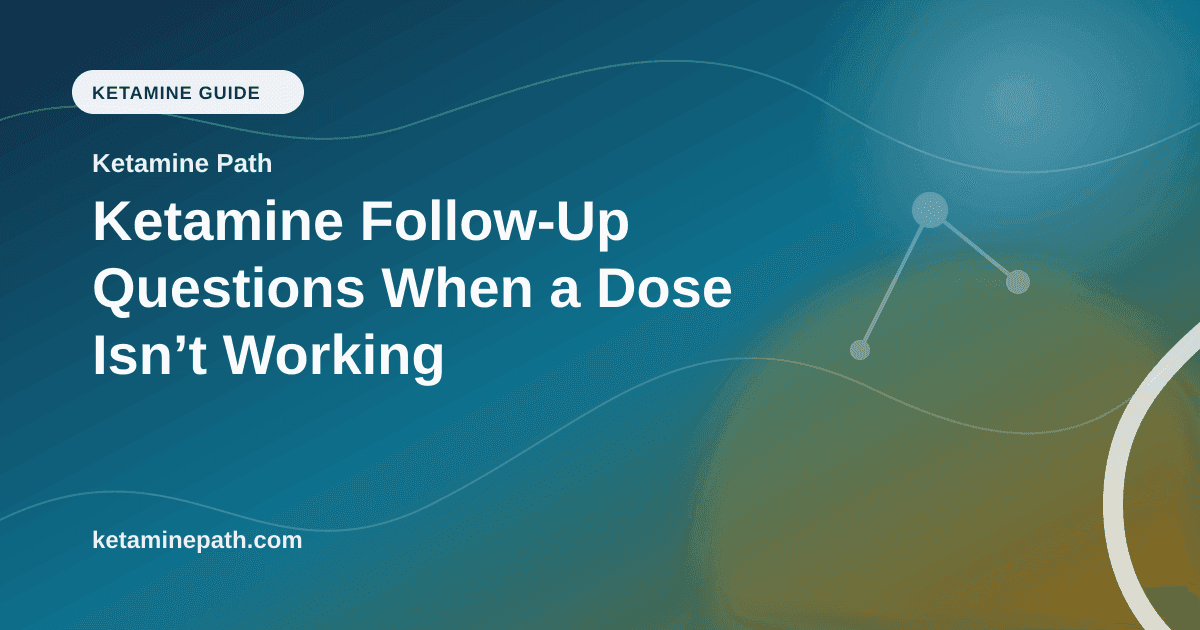 Ketamine Follow-Up Questions When a Dose Isn’t Working article visual for Ketamine Path
